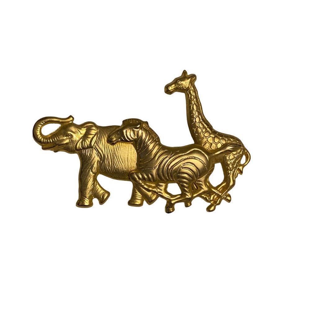 Vintage Premiere Design Jewelry Gold Tone Animals Pin Brooch